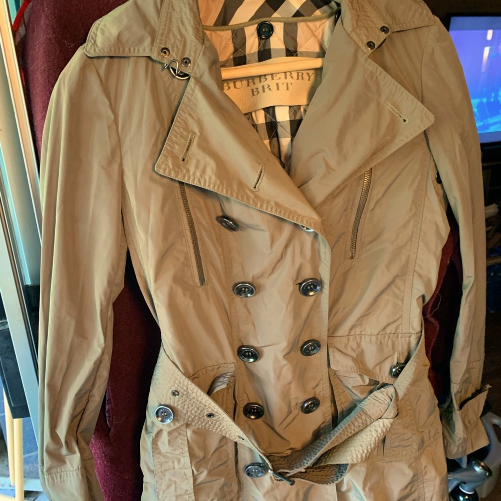 Authentic Burberry Brit Short Trench with Belt
